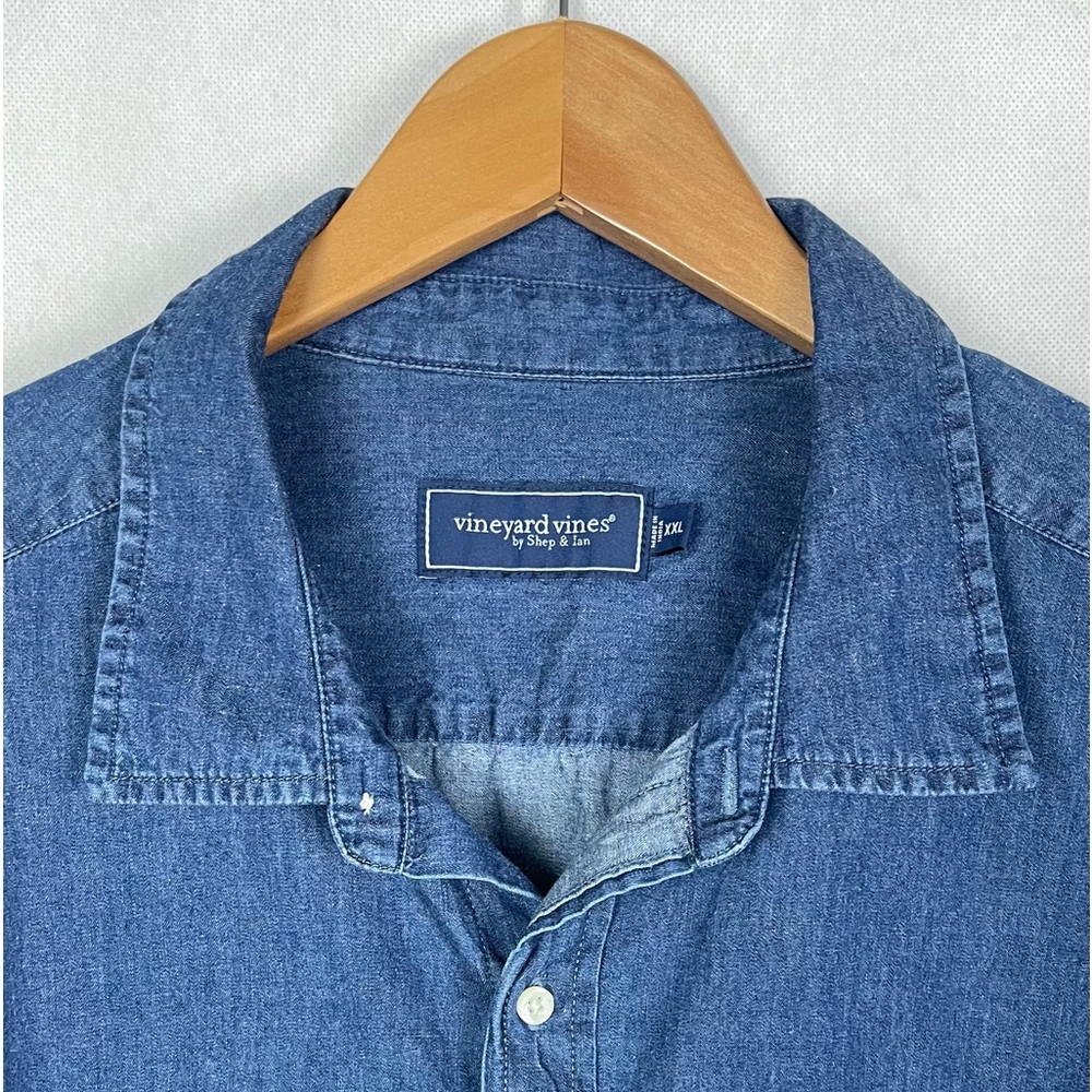 Vineyard Vines long sleeve cotton Denim Jean chambray button-down shirt Men’s - Picture 3 of 7